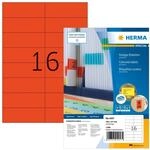 HERMA 4257 Farbige Etiketten rot, 100 Blatt, 105 x 37 mm, 16 pro A4 Bogen, 1600