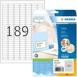 HERMA 4333 Universal Etiketten, 25 Blatt, 25,4 x 10 mm, 189 pro A4 Bogen, 4725