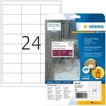 HERMA 4691 Wetterfeste Folienetiketten, 25 Blatt, 66 x 33,8 mm, 24 pro A4 Bogen, 600