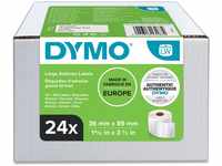 DYMO Original LabelWriter Adressetiketten (Groß) | 36 mm x 89 mm | 24 Rollen...