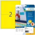 HERMA 4496 Farbige Etiketten gelb abl&ouml;sbar, 20 Blatt, 199,6 x 143,5 mm, 2 pro...