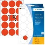 HERMA 2276 Punktaufkleber Klebepunkte leuchtrot, 360 St&uuml;ck, &Oslash; 32 mm, 15 pro Bogen,