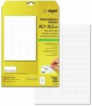 SIGEL LA204 Etiketten selbstklebend, bedruckbar, wieder r&uuml;ckstandsfrei...