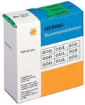 HERMA 4805 Nummernetiketten Zahlen 0-999, dreifach, 3000 St&uuml;ck, 22 x 10 mm,