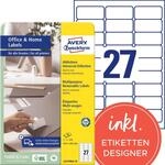 AVERY Zweckform L4737REV-10 Universal Etiketten (270 Klebeetiketten, 63,5x29,6 mm auf
