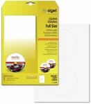 SIGEL LA505 CD-/DVD-Etiketten selbstklebend, bedruckbar, wei&szlig;, blickdicht, 50