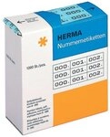 HERMA 4803 Nummernetiketten Zahlen 0-999, dreifach, 3000 St&uuml;ck, 22 x 10 mm,