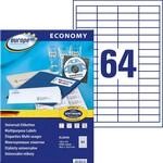 Europe100 Art. ELA050 Universal Etiketten (6.400 Klebeetiketten, 48,5x16,9mm auf A4,