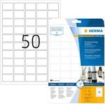 HERMA 8338 Wetterfeste Folienetiketten, 25 Blatt, 37 x 25 mm, 50 pro A4 Bogen, 1250