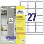 AVERY Zweckform L7874-20 Stark haftende Etiketten (540 Aufkleber, 63,5x29,6mm auf A4,