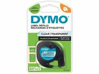 DYMO Original LetraTag Etikettenband | schwarz auf transparent | 12 mm x 4 m 