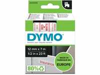 DYMO Original D1-Etikettenband | rot auf weiß | 12 mm x 7 m | selbstklebendes