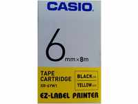 CASIO EZ-Label Printer XR-6YW1 Schriftband selbsthaftend 6 mm x 8,0 m schwarz...