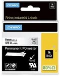 Dymo Rhino Band Industrie Polyesteretiketten, 9 mm x 5.5 m, schwarz/transparent