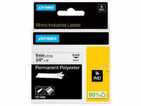DYMO Rhino Industrie Permanente Polyesteretiketten | 9 mm x 5,5 m | Schwarz auf...