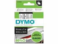 DYMO Original D1-Etikettenband | schwarz auf transparent | 19 mm x 7 m 