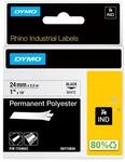 DYMO Rhino Industrie Permanente Polyesteretiketten | 24 mm x 5,5 m | Schwarz auf