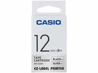 Casio EZ-Label Printer XR-12SR1 Schriftband selbsthaftend 12 mm x 8,0 m schwarz...