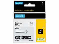 DYMO Rhino-Industrie-Vinyletiketten, 9 mm x 5,5 m, schwarz auf weiß,...