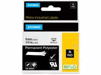DYMO Rhino-Industrie-Vinyletiketten | 24 mm x 5,5 m | schwarz auf metallic 