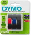 DYMO Original Pr&auml;geband | 3D schwarz | blau, rot und schwarz | 9 mm x 3 m 