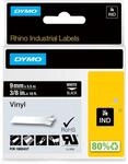 DYMO Rhino-Industrie-Vinyletiketten | 9 mm x 5,5 m | Wei&szlig; auf Schwarz 