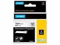 DYMO Rhino Industrie Permanente Polyesteretiketten | 19 mm x 5,5 m | Schwarz auf