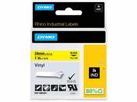 DYMO Rhino-Industrie-Vinyletiketten | 24 mm x 5,5 m | schwarz auf gelb 
