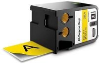 DYMO XTL Allzweck-Vinyletikett | 54 mm x 7 m | Schwarz auf Gelb