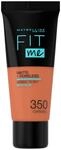 Maybelline Fit me! MATTE&PORELESS Make-up Nr. 350 Caramel, fl&uuml;ssiges Make-up, passt