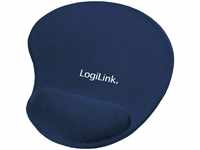 LogiLink ID0027B - Mauspad mit Silikon Gel Handauflage, Farbe: Blau