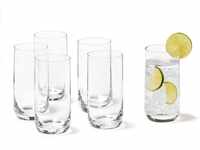 Leonardo Daily Trink-Gläser, 6er Set, spülmaschinenfeste Wasser, geradlinige