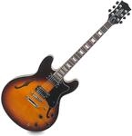 Rocktile Pro HB100-SB E-Gitarre (Halbresonanz/Hollowbody Korpus, 2 Humbucker,