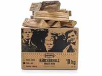 Axtschlag Räucherholz Eiche, 10 kg sortenreines Smoker Wood mit Rinde,...