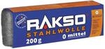 RAKSO Stahlwolle mittel 0-200g, 1 Banderole, gl&auml;ttet Holz, entfernt Schmutz auf