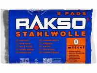 RAKSO Stahlwolle mittel 0-8 Pads, glättet Holz, entfernt Schmutz auf