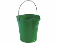 Vikan 56882 Durable Polypropylene Hygiene Bucket/Pail, Stainless Steel Handle, 6