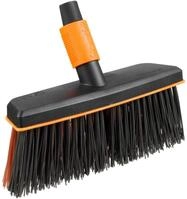 Fiskars Allzweckbesen, Besenkopf, Breite: 26 cm, Kunststoff-Borsten, Schwarz/Orange,