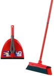 Vileda DuActiva Besen Set, 3-TLG Stiel, 2in1 Kehrset, Kein Staub Aufwirbeln,