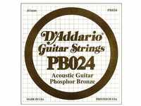 D'Addario PB024 Phosphor Bronze Einzelsaite für Gitarren 0,06 cm (0,024 Zoll)