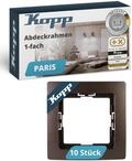 Kopp PARIS 1-fach Abdeckrahmen in Palisander-Braun - 10 St&uuml;ck - 83 x 83 x 9,5 mm -