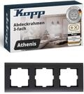 Kopp ATHENIS 3-fach Abdeckrahmen in Anthrazit - 8,6 x 22,8 cm - Rahmen f&uuml;r