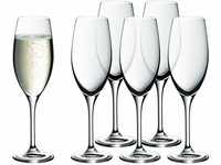 WMF Easy Plus Champagner-/ Sektgläser Set 6-teilig, 250ml, Kristallglas,