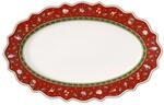 Villeroy & Boch Toy's Delight Ovale Servierplatte, Premium Porzellan, Rot