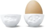 FIFTYEIGHT PRODUCTS / Tassen/Eierbecher - Set Nr. 3 &bdquo;Gl&uuml;cklich & HMPFF...