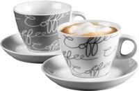 Ritzenhoff & Breker Cappuccino-Set Cornello 4-teilig, Grau, 180 ml, 2 St&uuml;ck (1er