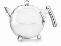 Bredemeijer bauchige runde doppelwandige Edelstahl Teekanne 1.2 Liter mit