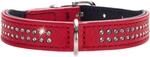 HUNTER DIAMOND PETIT Halsband f&uuml;r kleine Hunde, Leder, mit Strasssteinchen, 27