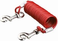 Trixie 22945 Hofleine mit Spiralkabel, 5 m, rot