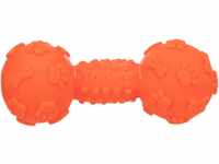 Trixie Hunde-Hantel, Vinyl, 15 cm, orange, 3361, Quietscher, Apportieren,